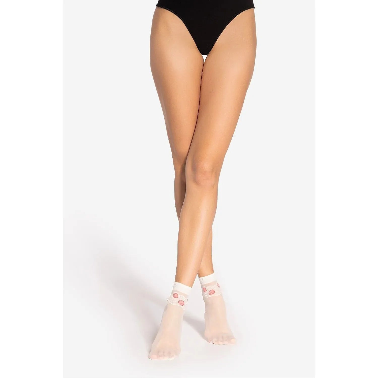 Chaussettes hautes Gatta 213351, 15 DEN, transparentes avec motif délicat, bord non serré, renforts aux orteils, élégantes.