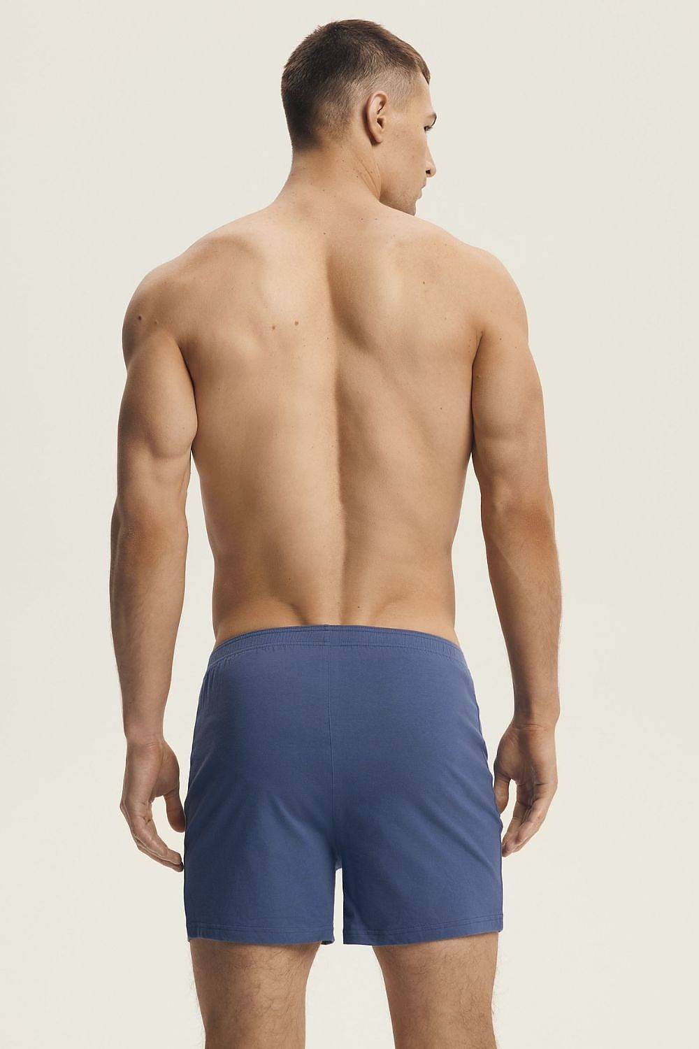 Boxer homme bleu Henderson, coupe ample, ceinture élastique, tissu doux et respirant, confort quotidien.