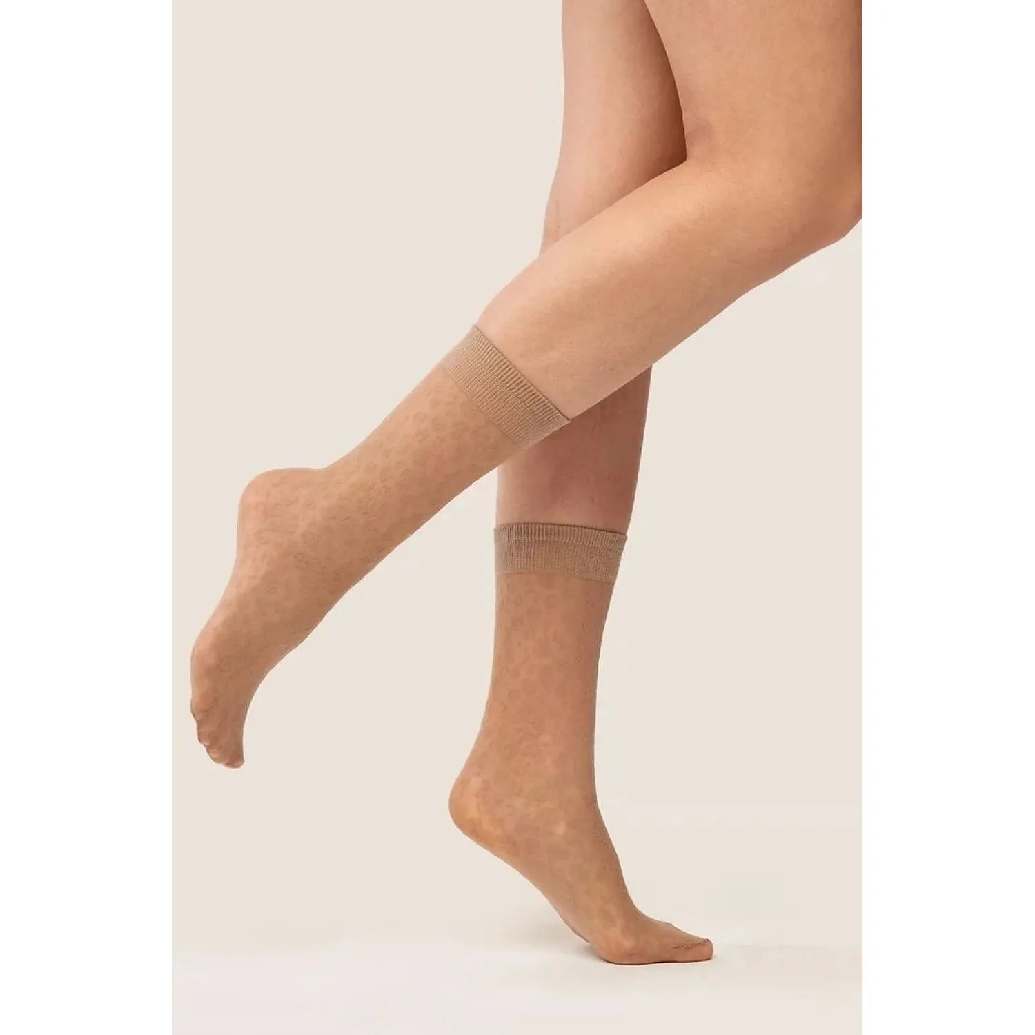 Chaussettes fantaisie femme transparentes motif léopard confort durable Arya
