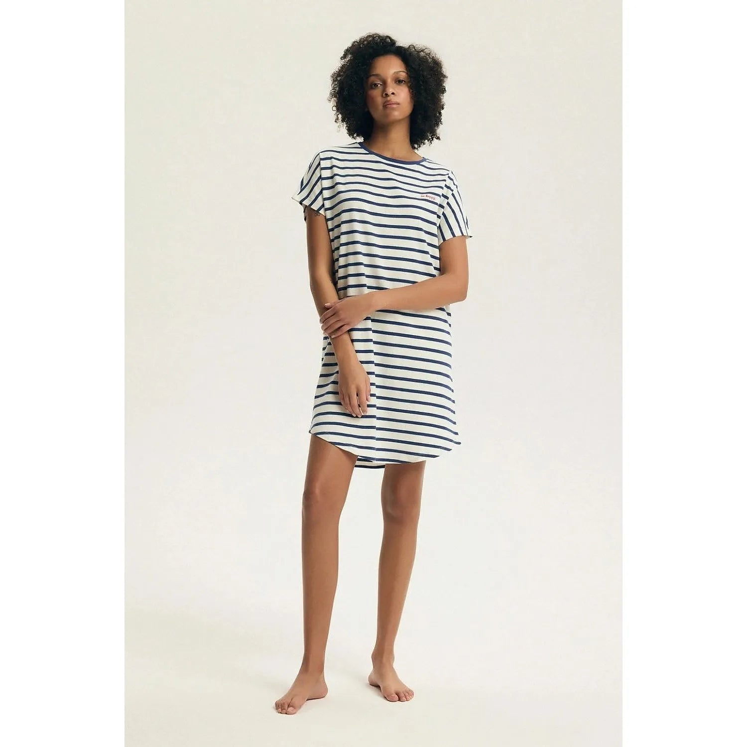 Chemise nuit femme coton respirant manches courtes élégance classique Henderson