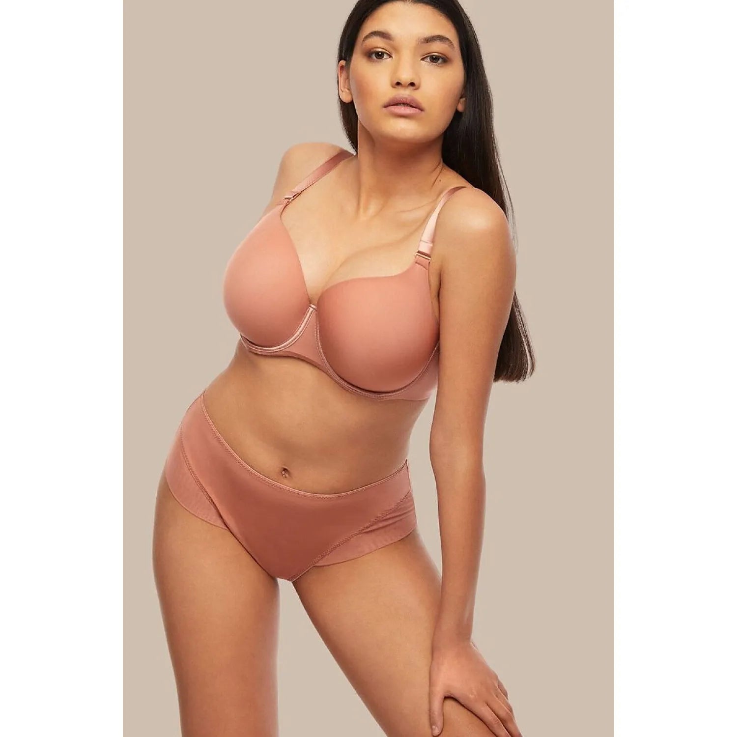 Culottes taille haute rose foncé Kinga P-861/2, confort et modelage silhouette, élégance et douceur sous vêtements.