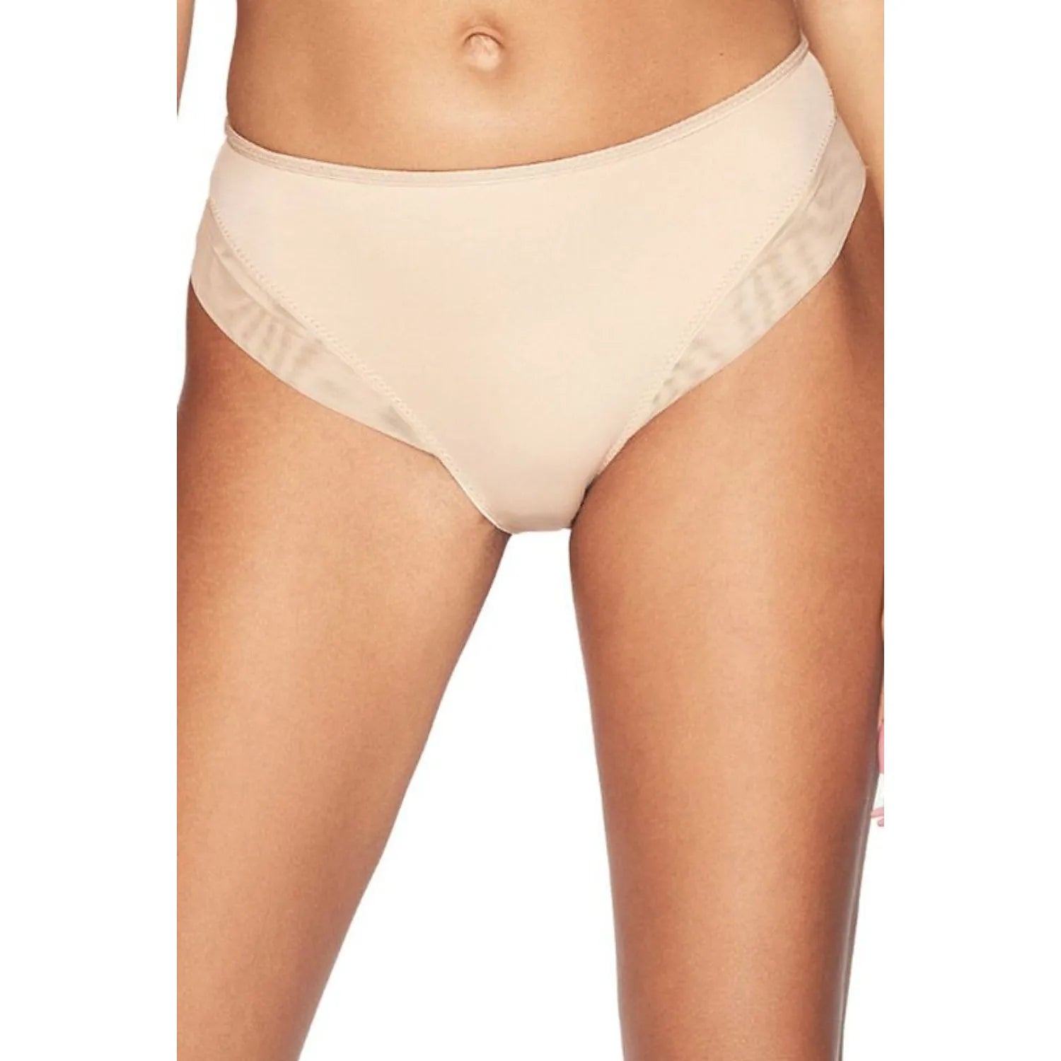 Culottes taille haute Kinga 226950 beige, double tulle sculptant, invisibles sous vêtements, confort et élégance.