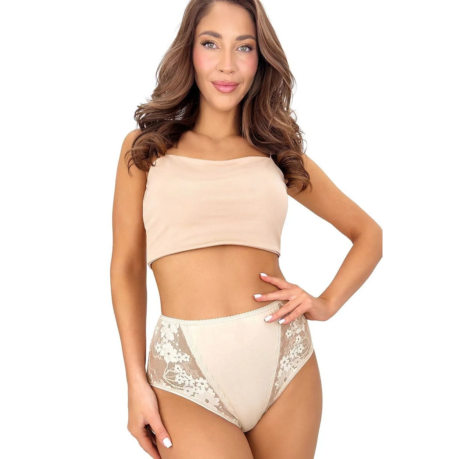 Culottes taille haute coton dentelle confort femme élégance classique 272
