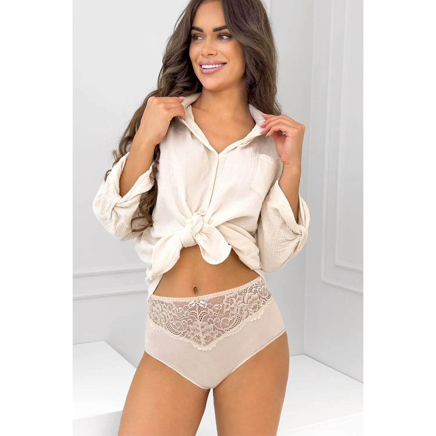 Culottes coton taille haute dentelle confort couleurs classiques 243