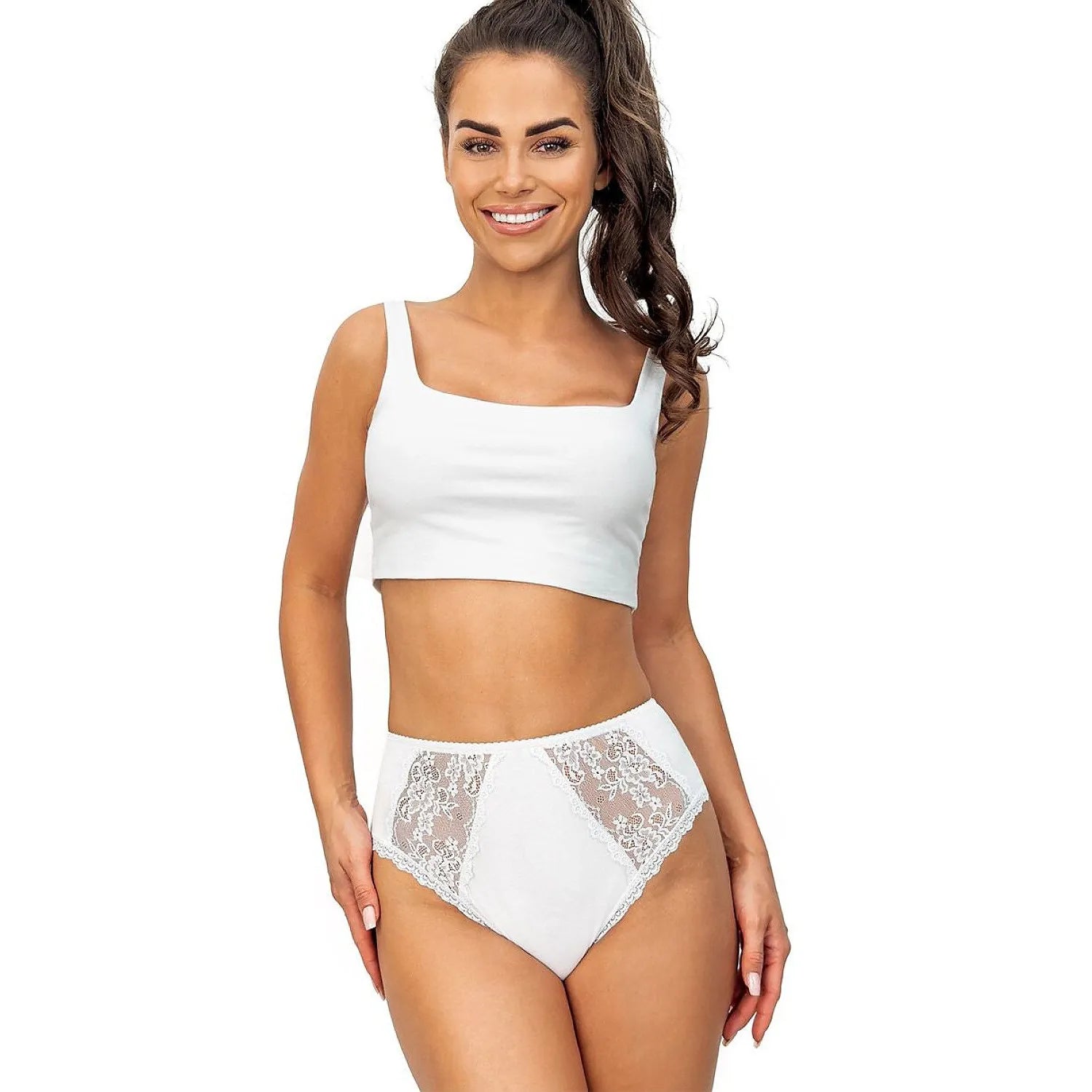 Culottes taille haute femme viscose dentelle élégance confort quotidien noir blanc