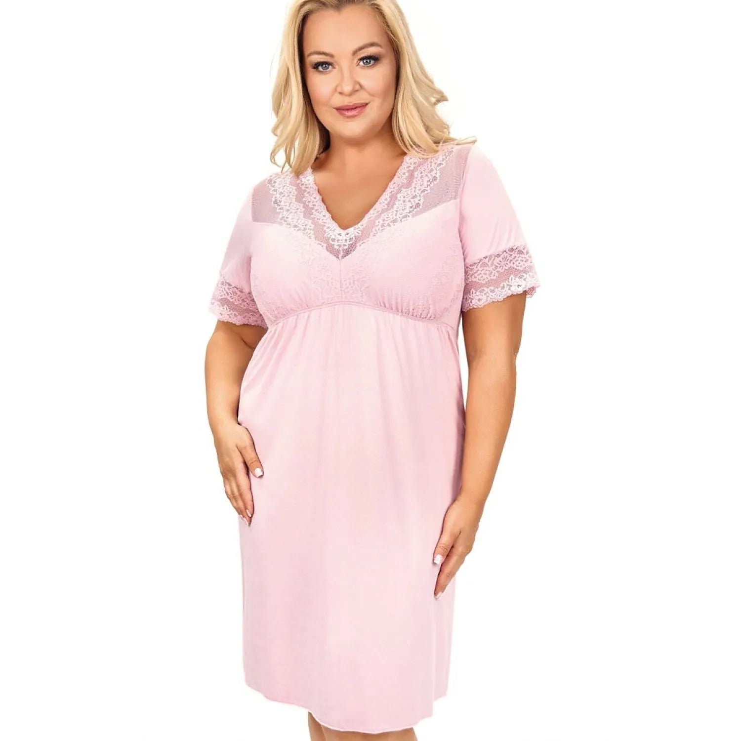 chemise de nuit grande taille élégante en viscose dentelle respirante