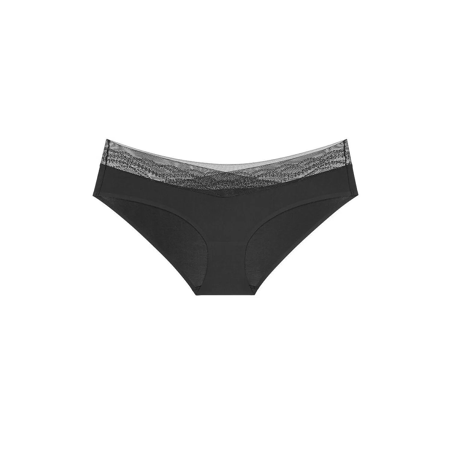 Culottes noires Triumph Breathe & Lift Smart Hipster, microfibre douce, dentelle recyclée, coupe hipster élégante.
