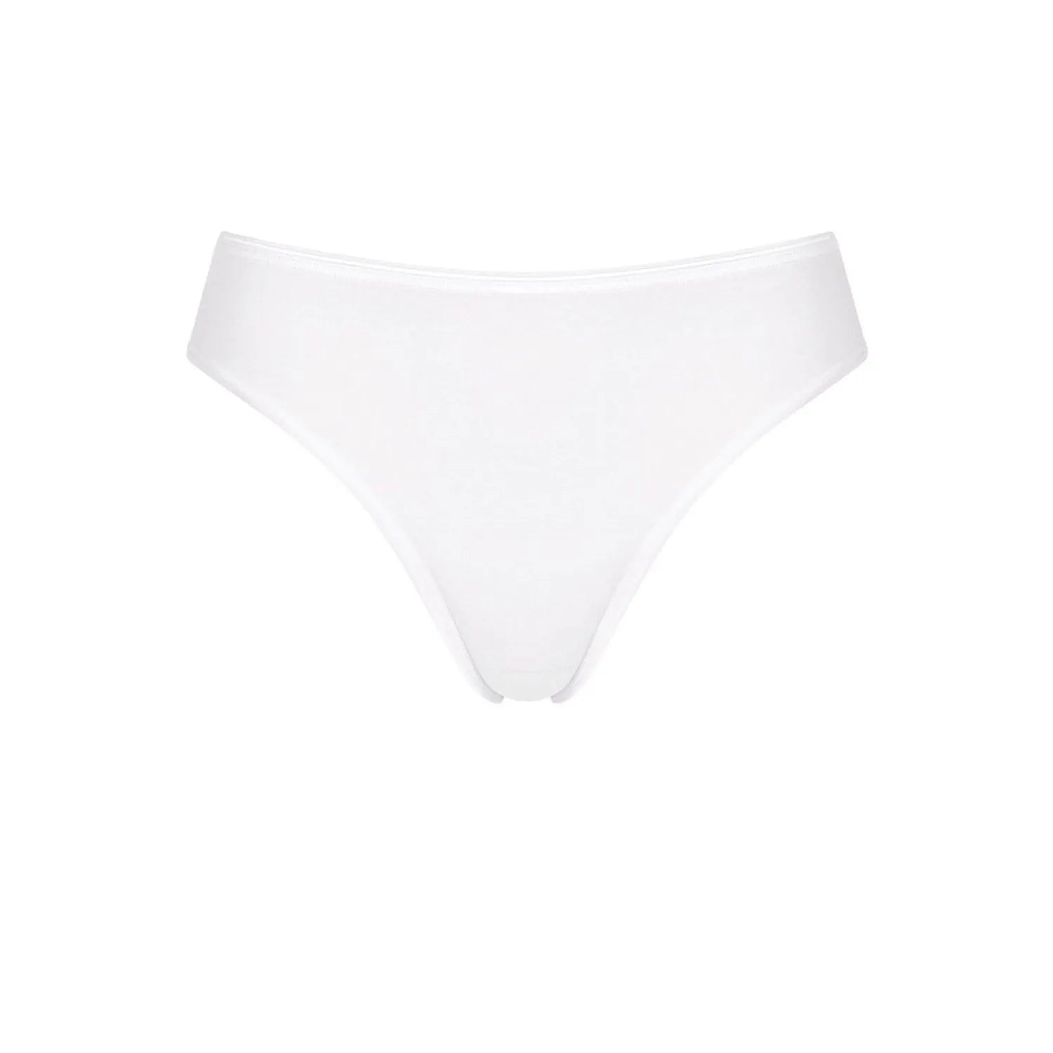Culotte Sloggi blanche, microcoton respirant, coupe tai élégante, confort quotidien, silhouette féminine raffinée.