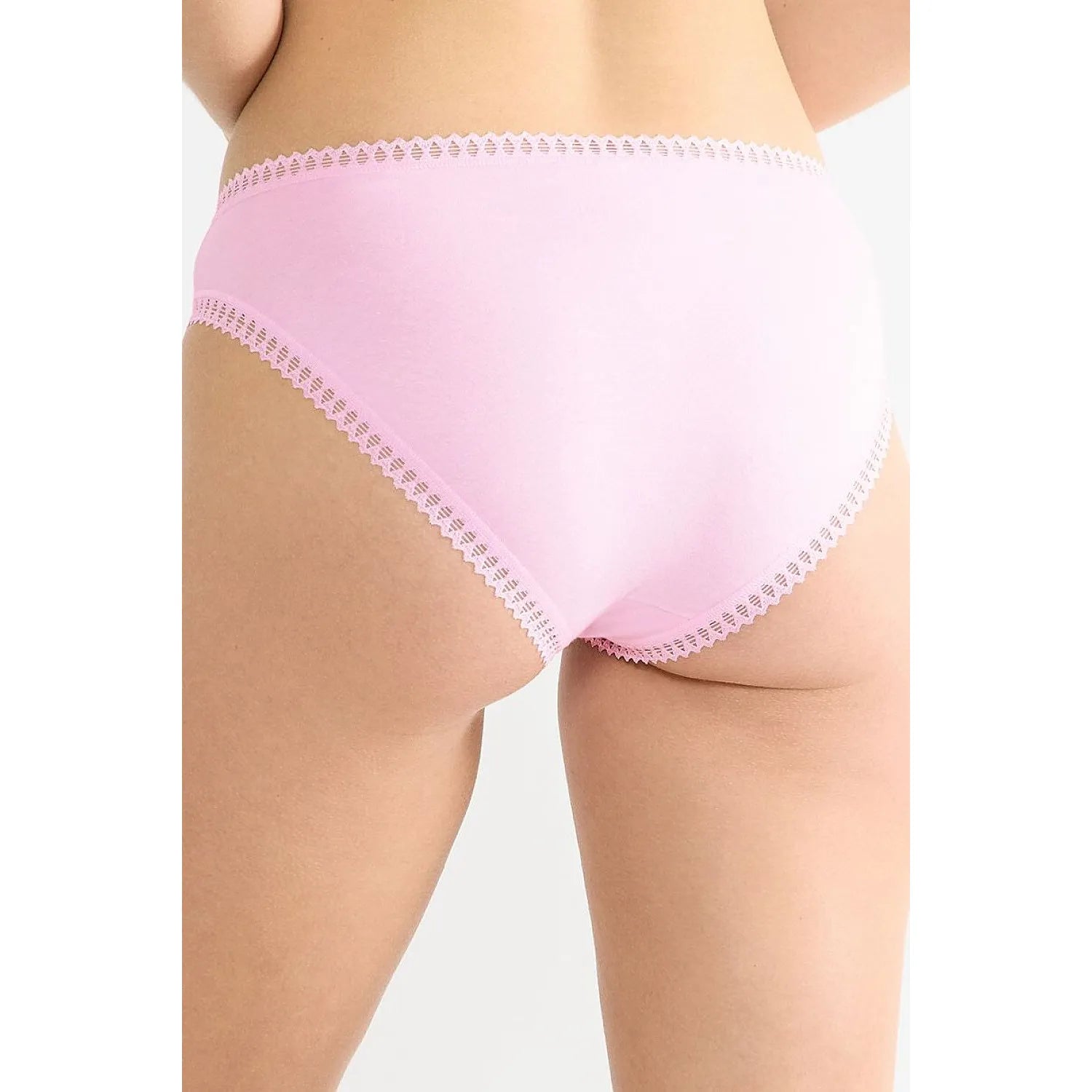 Culotte rose en coton bio, coupe high leg, dentelle fine, confort et élégance, pack de 3, Go Crush.
