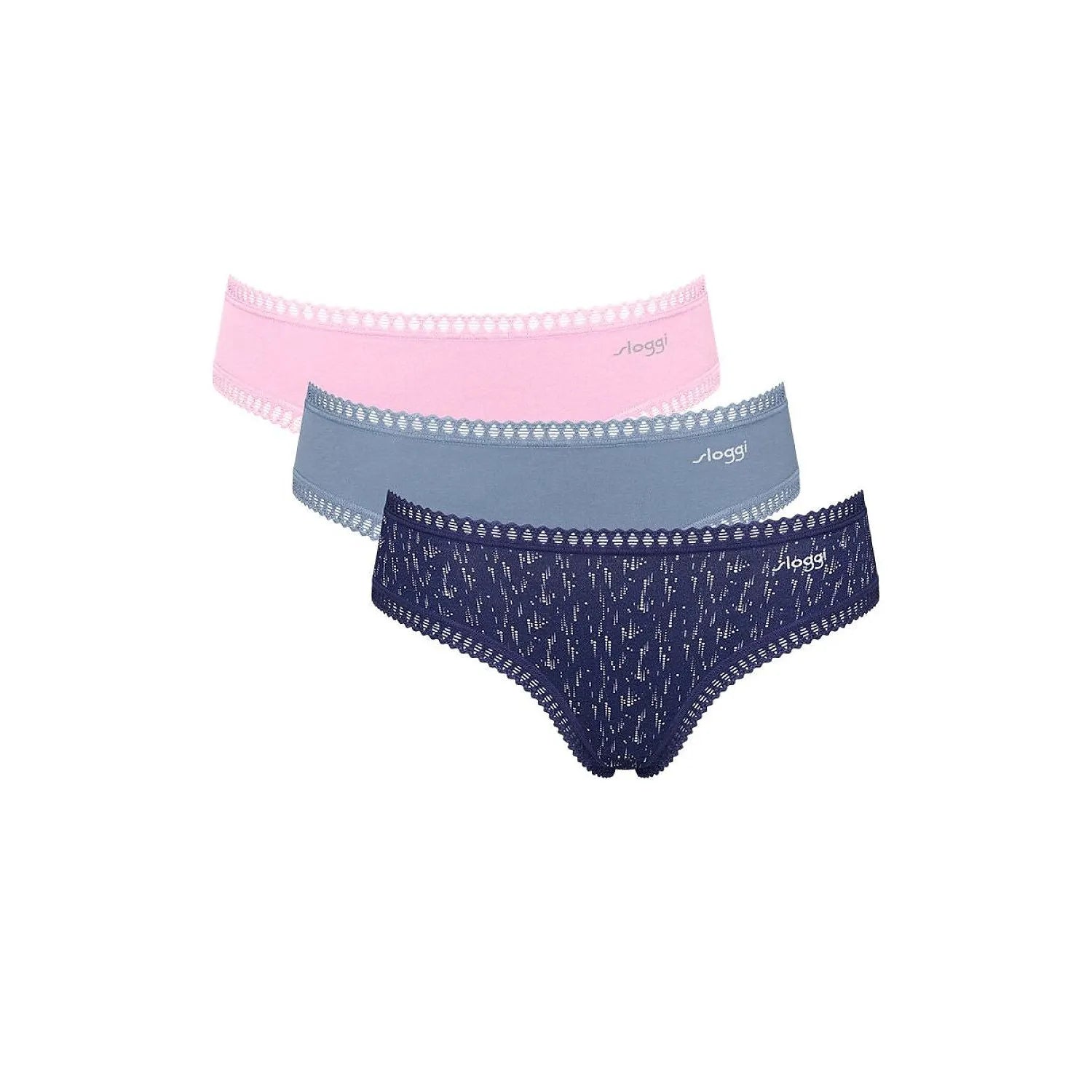 culottes coton biologique GOTS Go Crush Hipster 3-pack femmes confort dentelle