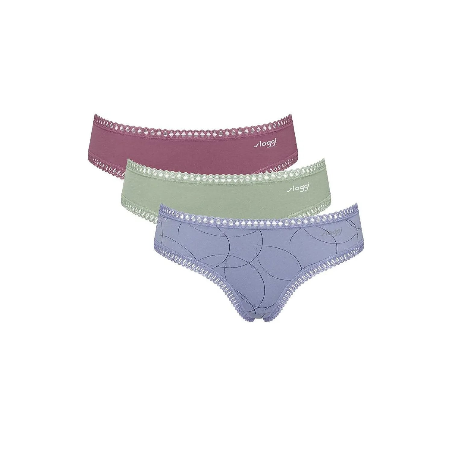 Culottes coton bio GOTS Go Crush Hipster 3 pack dentelle femme