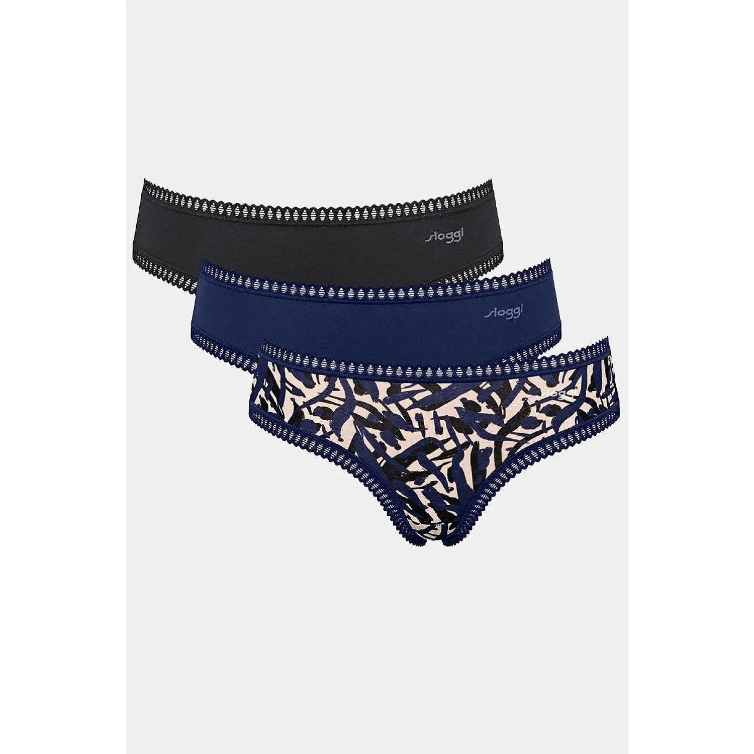 Culottes en coton bio GOTS Go Crush Hipster 3-pack dentelle féminine