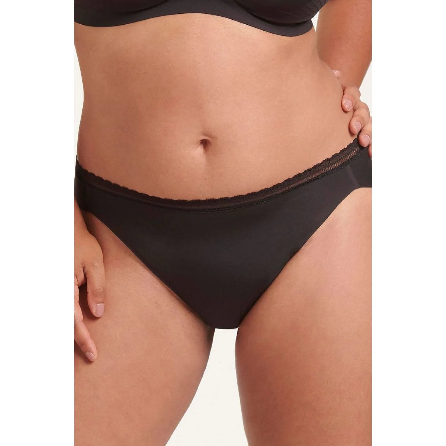 Culottes high-leg invisibles confort microfibre noire dentelle Sloggi Body Adapt Twist