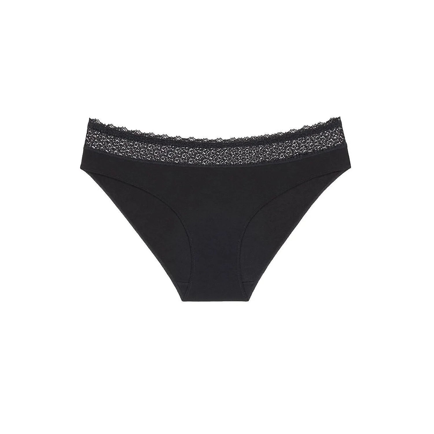 Culotte noire Triumph modèle 229516, taille moyenne, en modal doux avec dentelle fine à la taille, coupe classique.