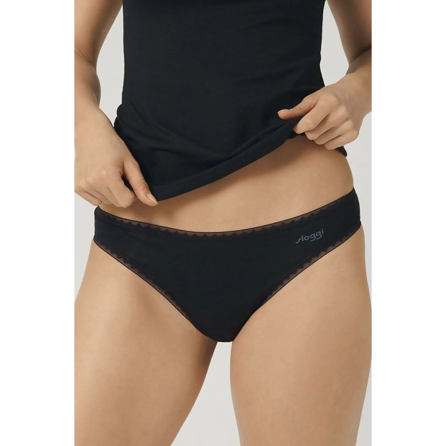 culottes brésiliennes dentelle coton bio confort pack 2 Sloggi