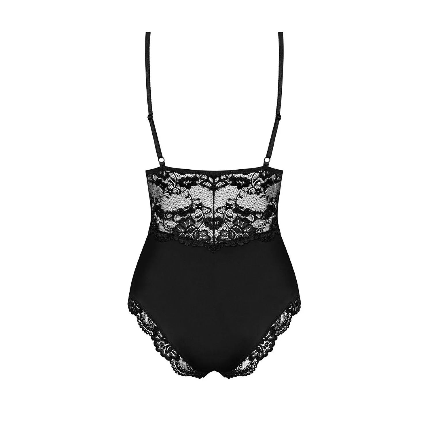 Body dentelle noir dos nu élégant, dentelle délicate, silhouette féminine, occasions spéciales, style sophistiqué.