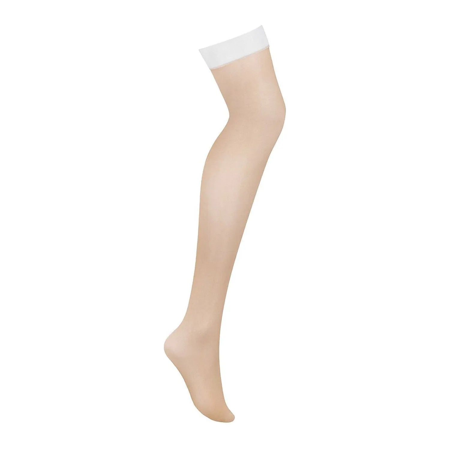 Collants chair lisses avec bordure noire porte-jarretelles, élasthanne polyamide, élégance et confort, Obsessive.