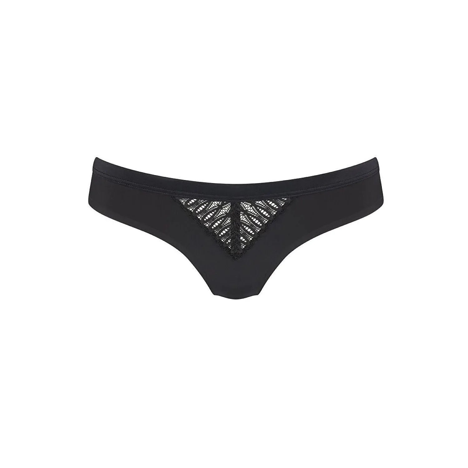 Culotte brésilienne noire en microfibre avec dentelle, design élégant et ajusté, invisible sous vêtements, Triumph.