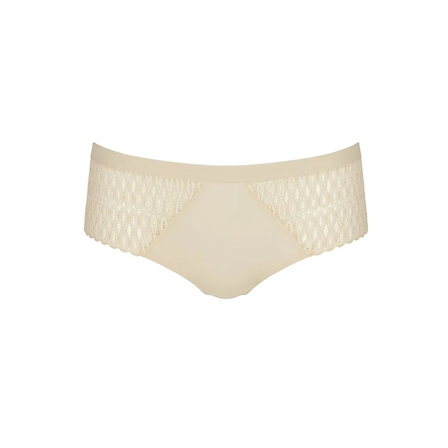 Culotte maxi beige en dentelle microfibre, élégante et confortable, Aura Spotlight Triumph, vue de face.