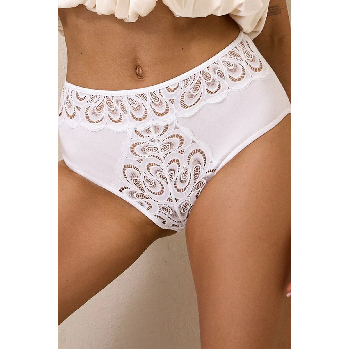 Culottes femme coton dentelle blanche taille haute Pure Promise confort
