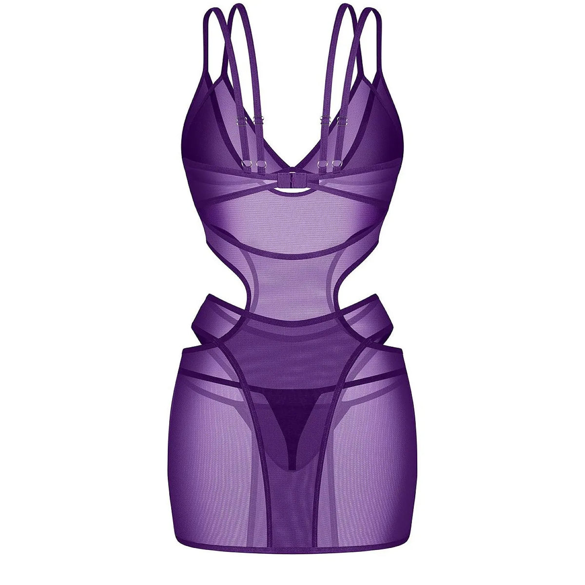 Ensemble lingerie violet Obsessive avec découpes élégantes, bonnets souples et bretelles réglables, modèle 232355.
