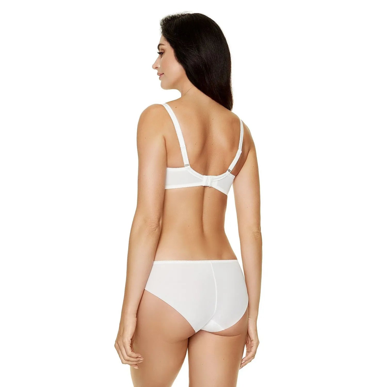 Culotte blanche en tulle avec broderie, nœud délicat devant, élégante et confortable, tailles 36 à 48 disponibles.