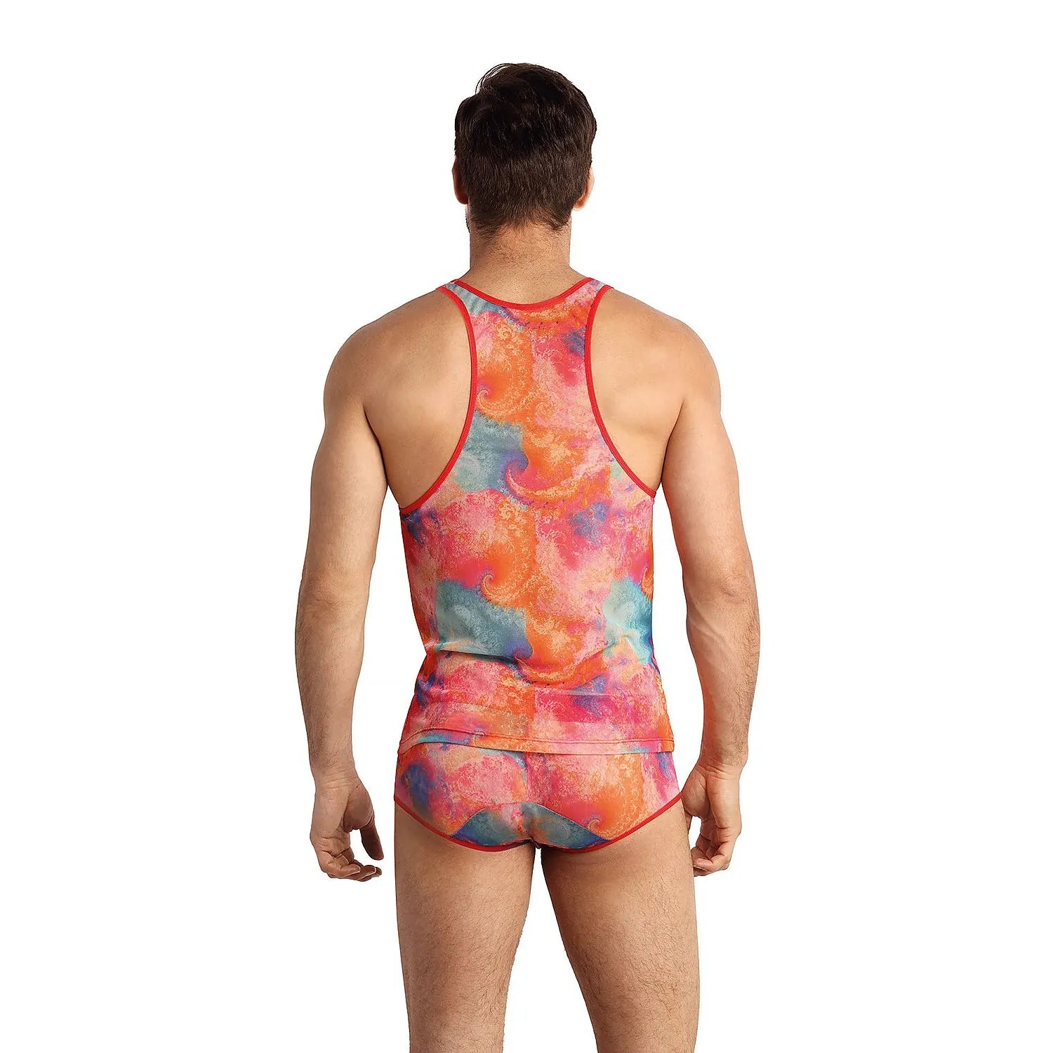 Débardeur coloré Anais 181810, sans bretelles, ajusté, découpes profondes, élasthanne et polyamide, vue arrière.