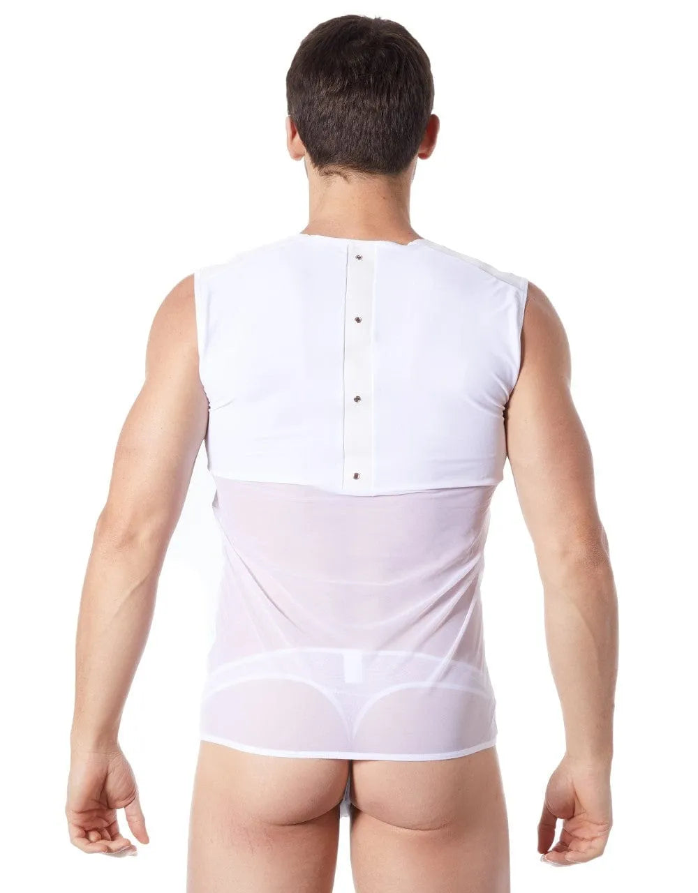 Débardeur Blanc Effet Satiné Style Cuir