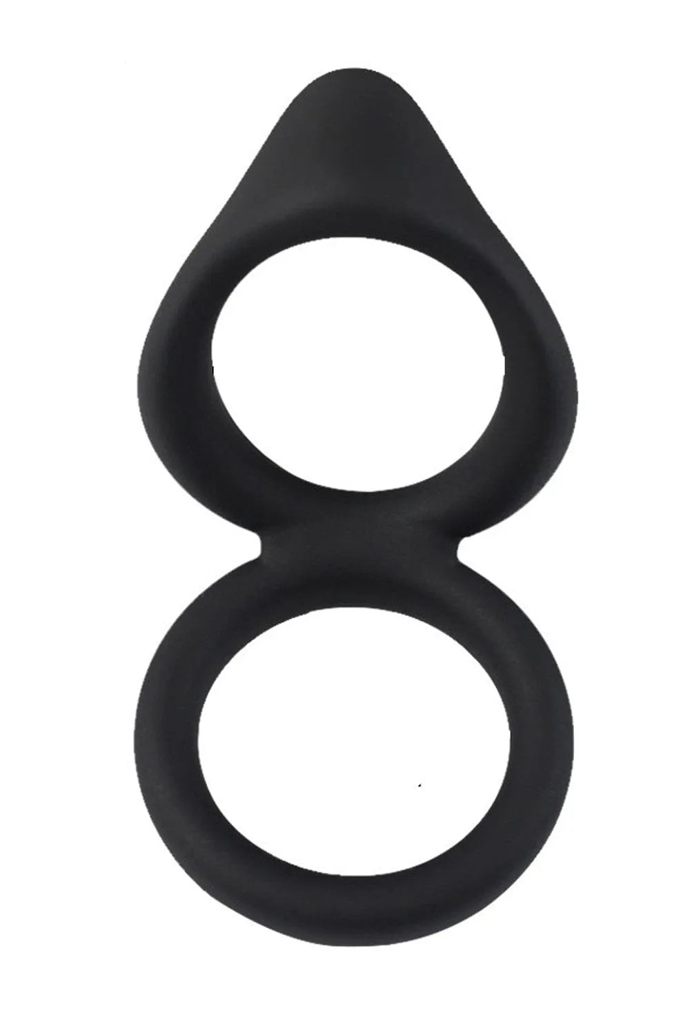Double Cockring En Silicone Noir Multi Position