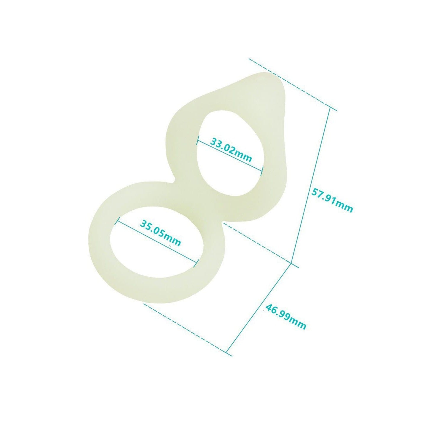 Double cockring vert fluorescent en silicone - WS-NV508B