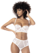Ensemble Lingerie Blanche Résille Brodée Luxe