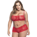 Ensemble Lingerie Dentelle Rouge Grande Taille