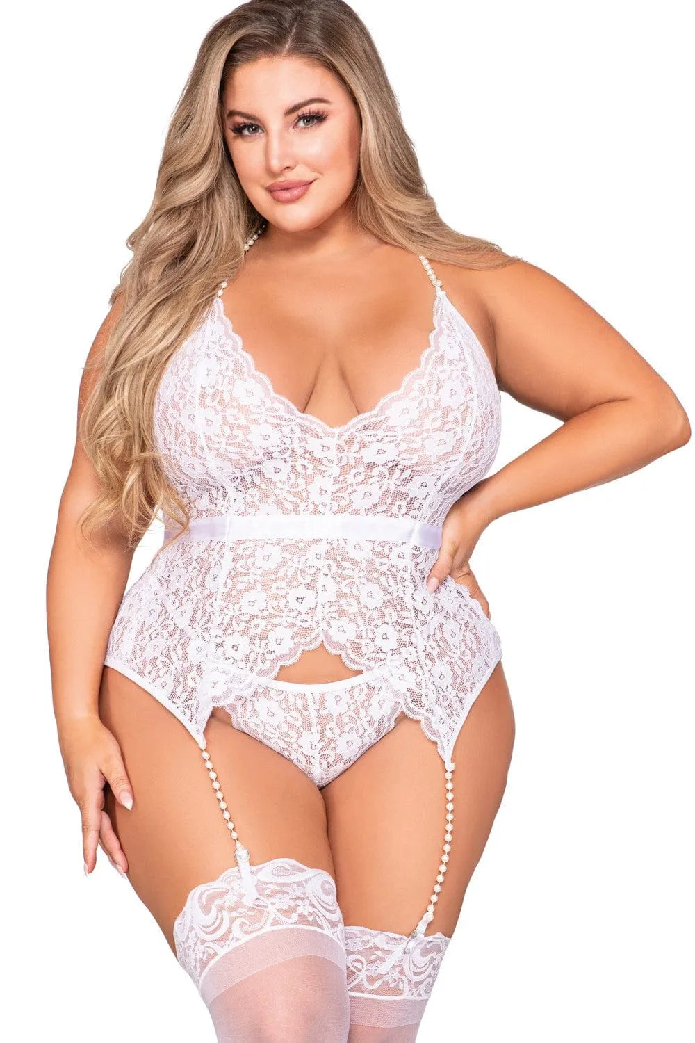 Ensemble Lingerie Grande Taille Dentelle Blanche