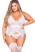 Ensemble Lingerie Grande Taille Dentelle Blanche