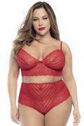 Ensemble Lingerie Grande Taille Dentelle Rouge