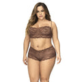 Ensemble Lingerie Grande Taille Dentelle Taupe Mapalé
