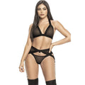 Ensemble Lingerie Résille Noire Audacieuse Mapalé