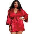 Ensemble Nuit Satin Rouge Grande Taille Femme