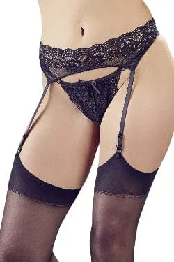 Ensemble Porte-Jarretelles Dentelle Noire Ajustable Sexy