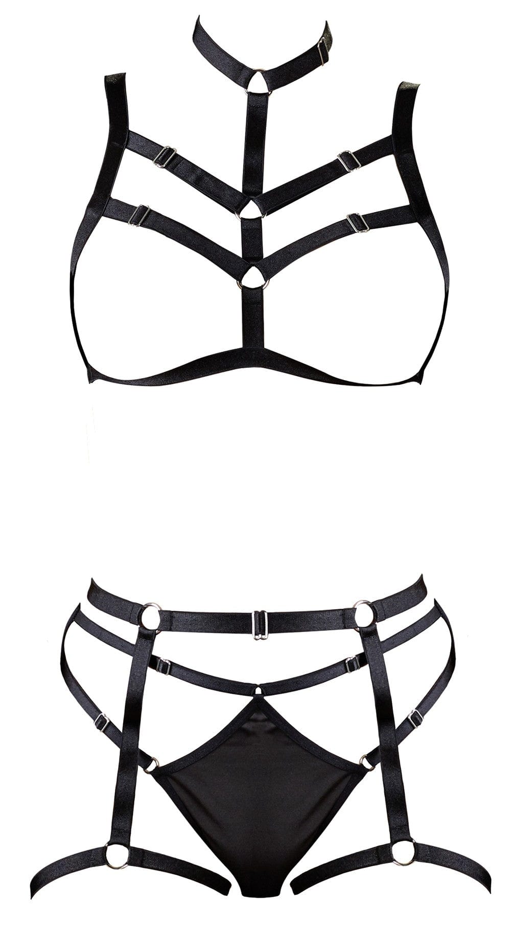 Ensemble soutien-gorge harnais et string porte-jarretelles - R24804761101