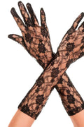 Gants Longs En Dentelle Noire Pour Soirée