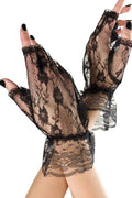 Gants Mitaines Dentelle Noire Sexy