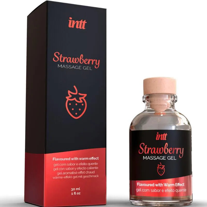 Gel De Massage Intime Fraise Chauffant