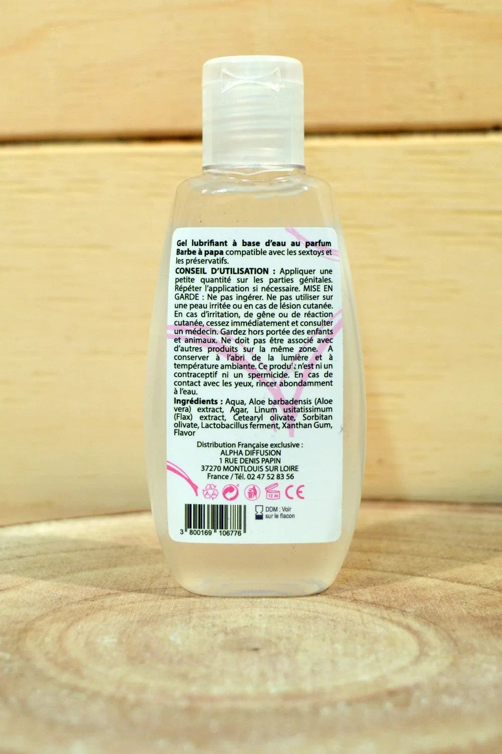 Gel Lubrifiant Naturel À L'Eau Arôme Barbe À Papa