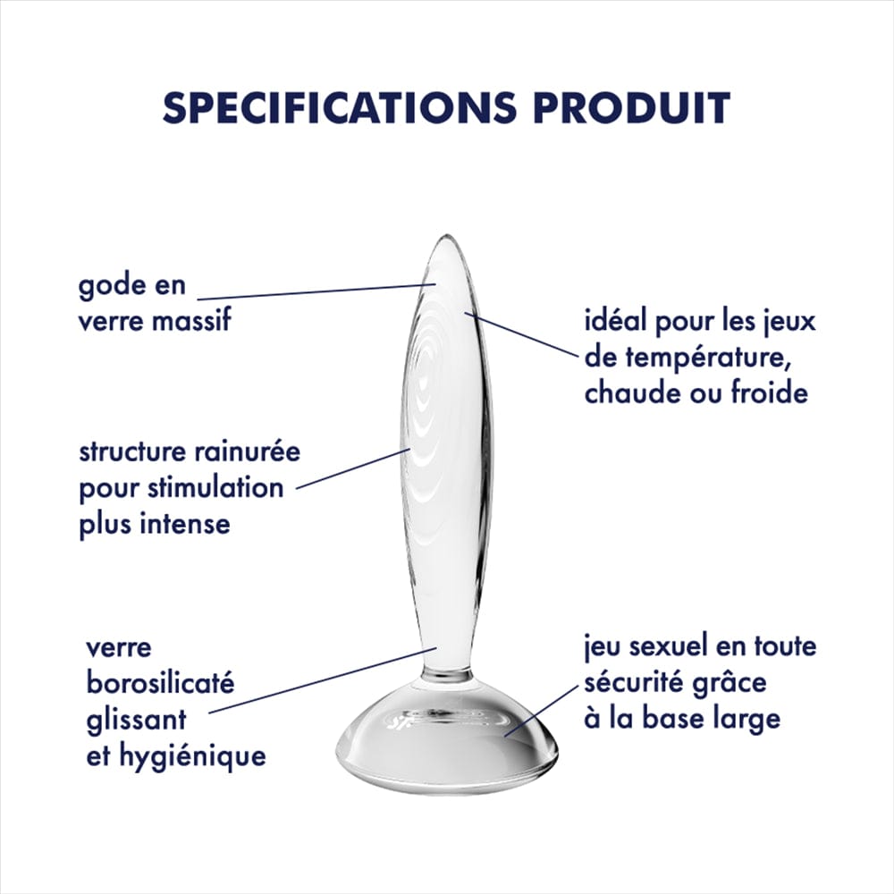 Gode anal en verre borosilicaté massif transparent Sparkling Crystal Satisfyer - CC597830