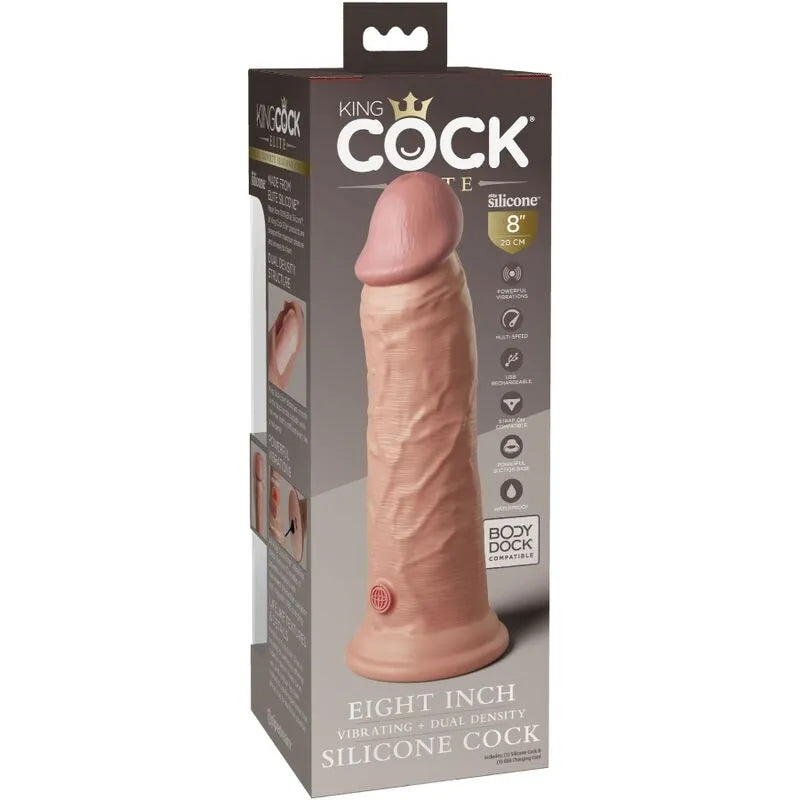 Gode En Silicone Double Densité Vibrant King Cock Elite