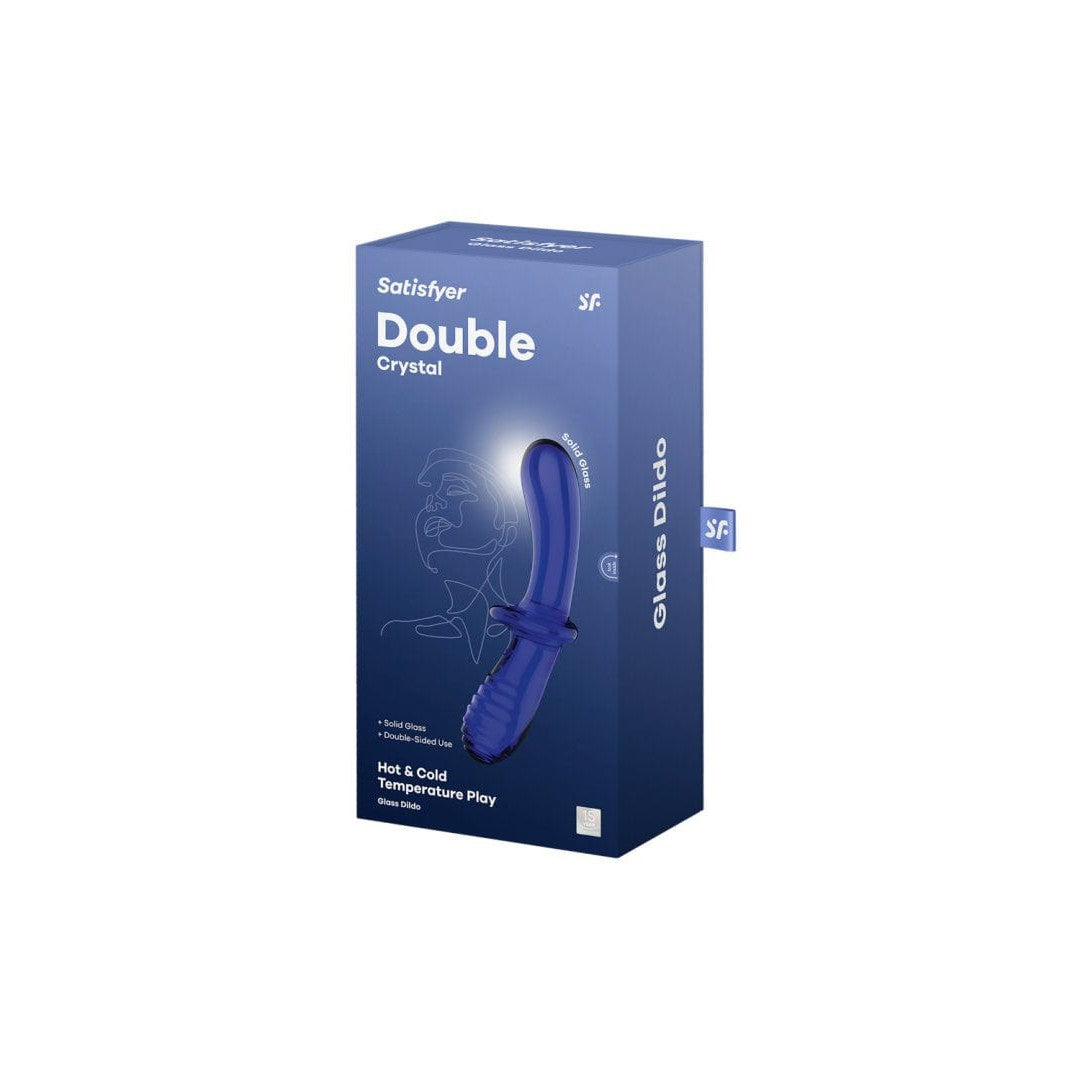 Gode en verre borosilicaté massif bleu Double Crystal Satisfyer - CC597828