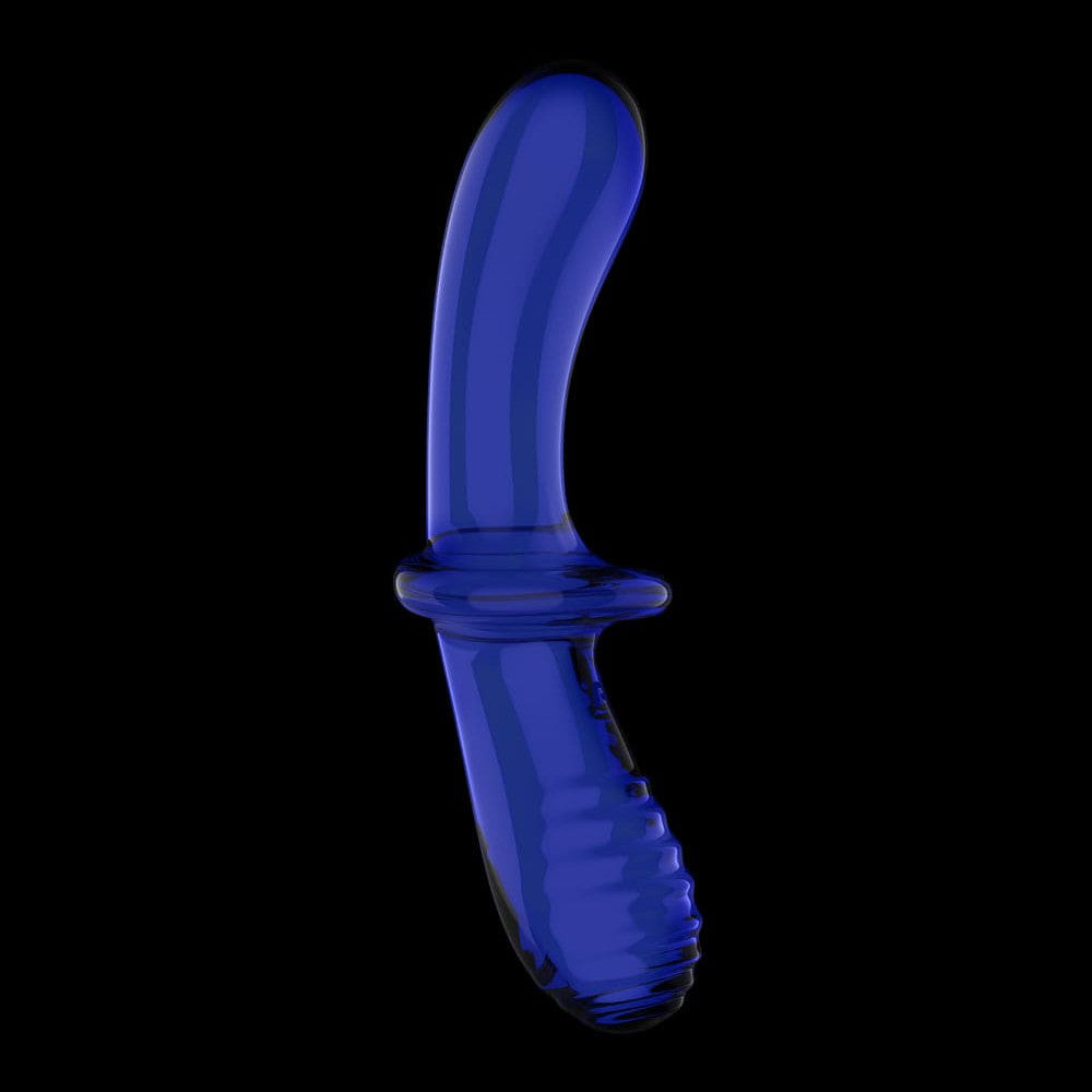 Gode en verre borosilicaté massif bleu Double Crystal Satisfyer - CC597828