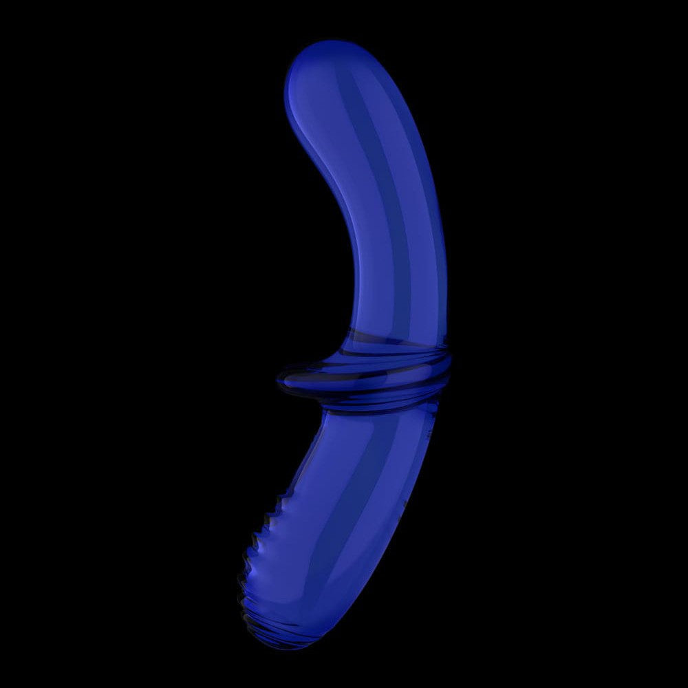 Gode en verre borosilicaté massif bleu Double Crystal Satisfyer - CC597828