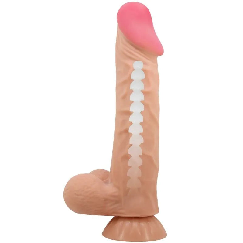 Gode Réaliste À Ventouse Tpr Peau Coulissante